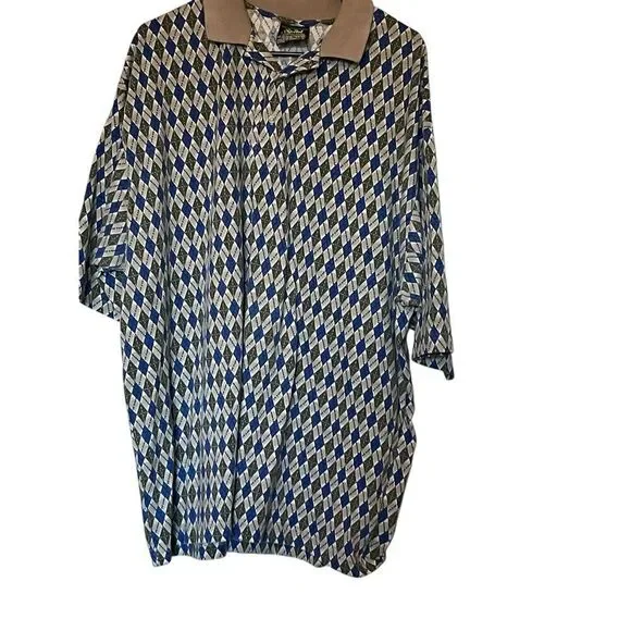 Chip Beck Collection Mens Multicolor Argyle Print Golf Polo Shirt Size 3XL - Picture 1 of 8